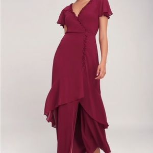 Lulus maroon party dress size small